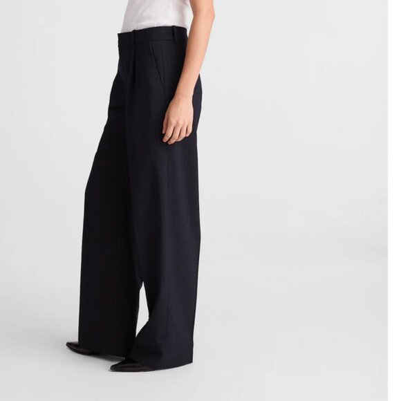 Madewell Women's The Slouchy Straight Pant Black Size 14 Drapey Twill Pleated - Picture 3 of 11